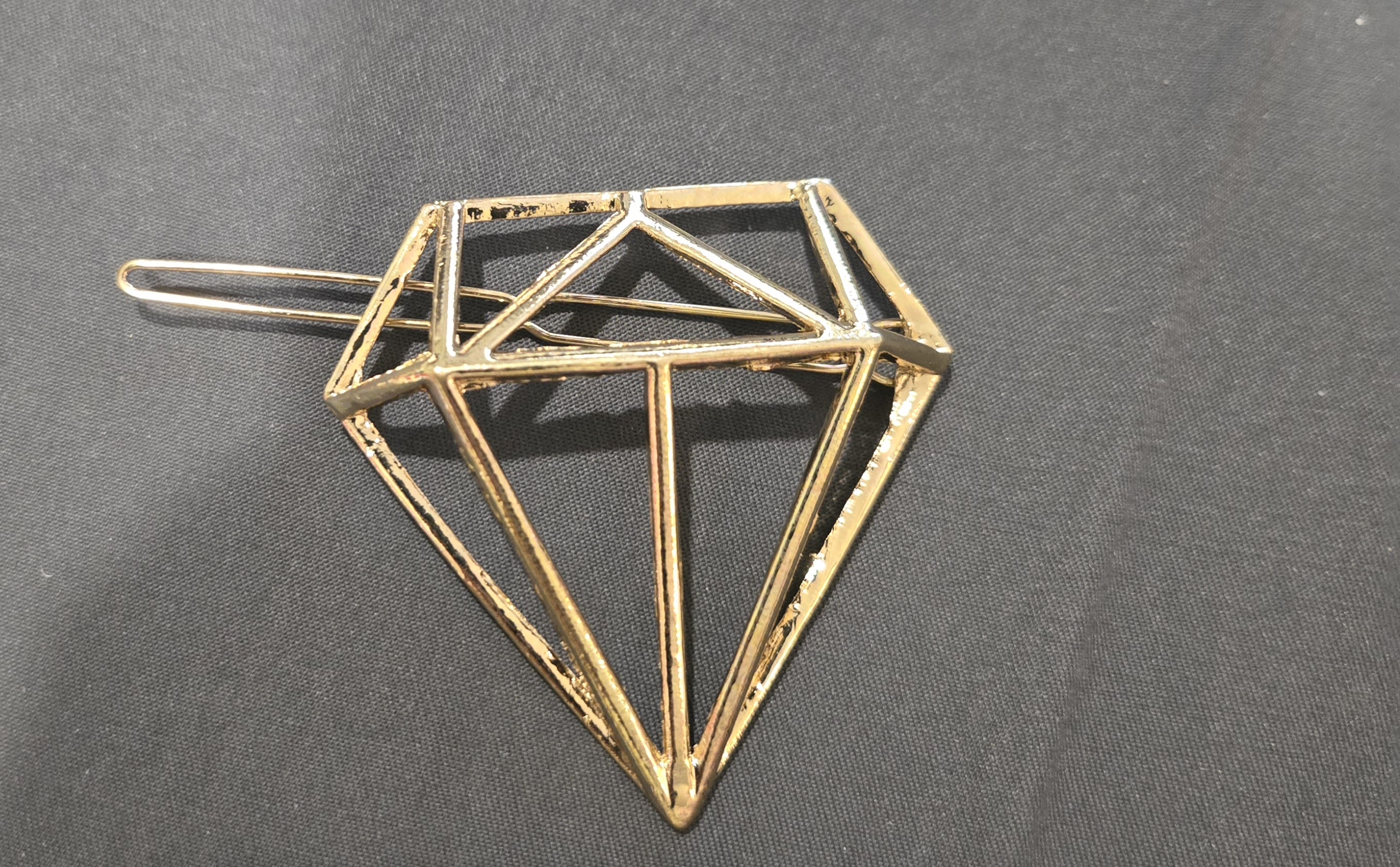 幾何鑽石造型金屬髮夾 單個