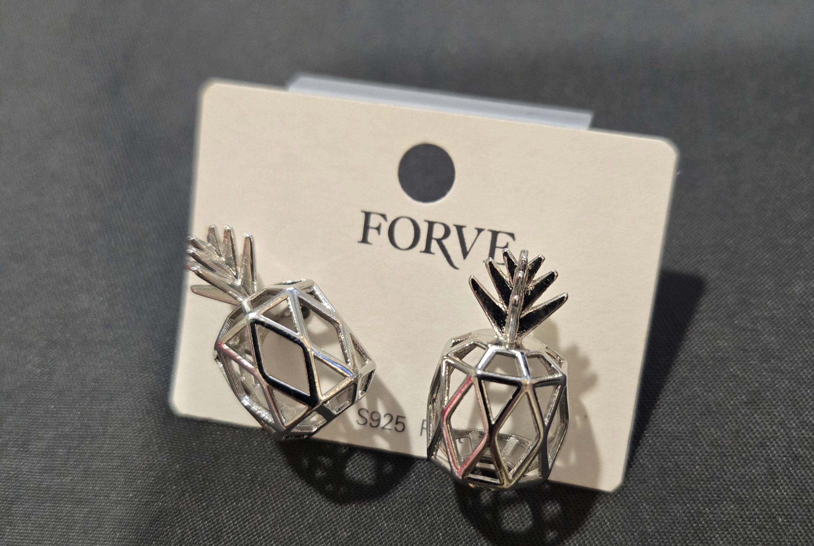 FORVE S925 銀質鳳梨造型耳環 1對