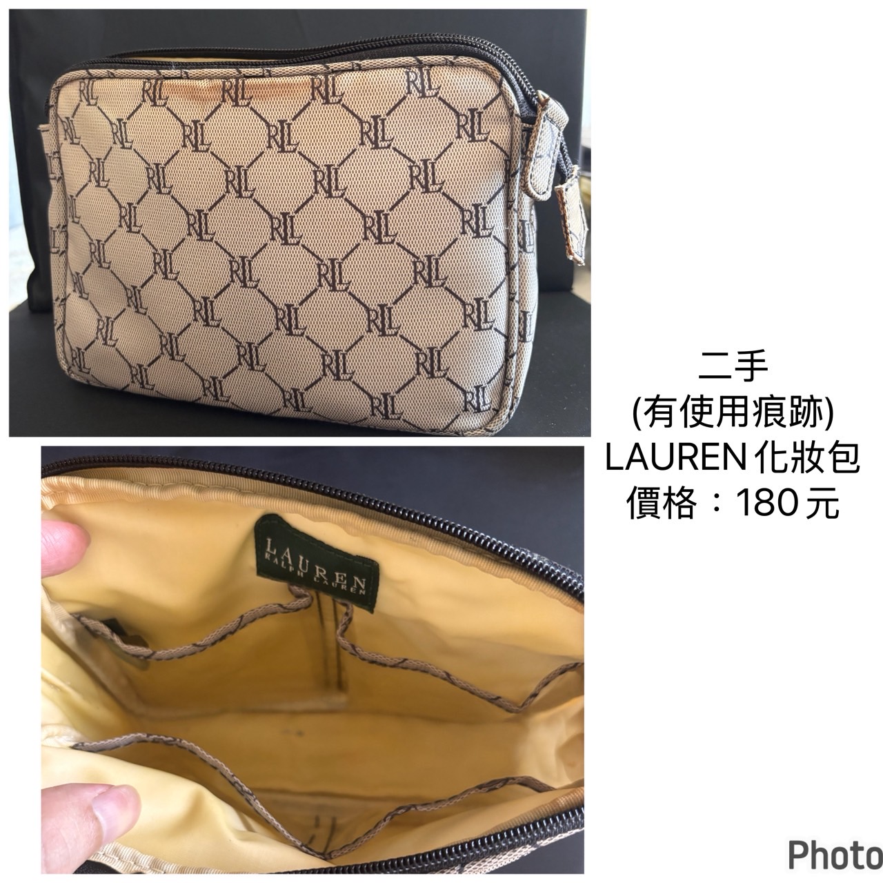 LAUREN Ralph Lauren 經典老花化妝包 單件