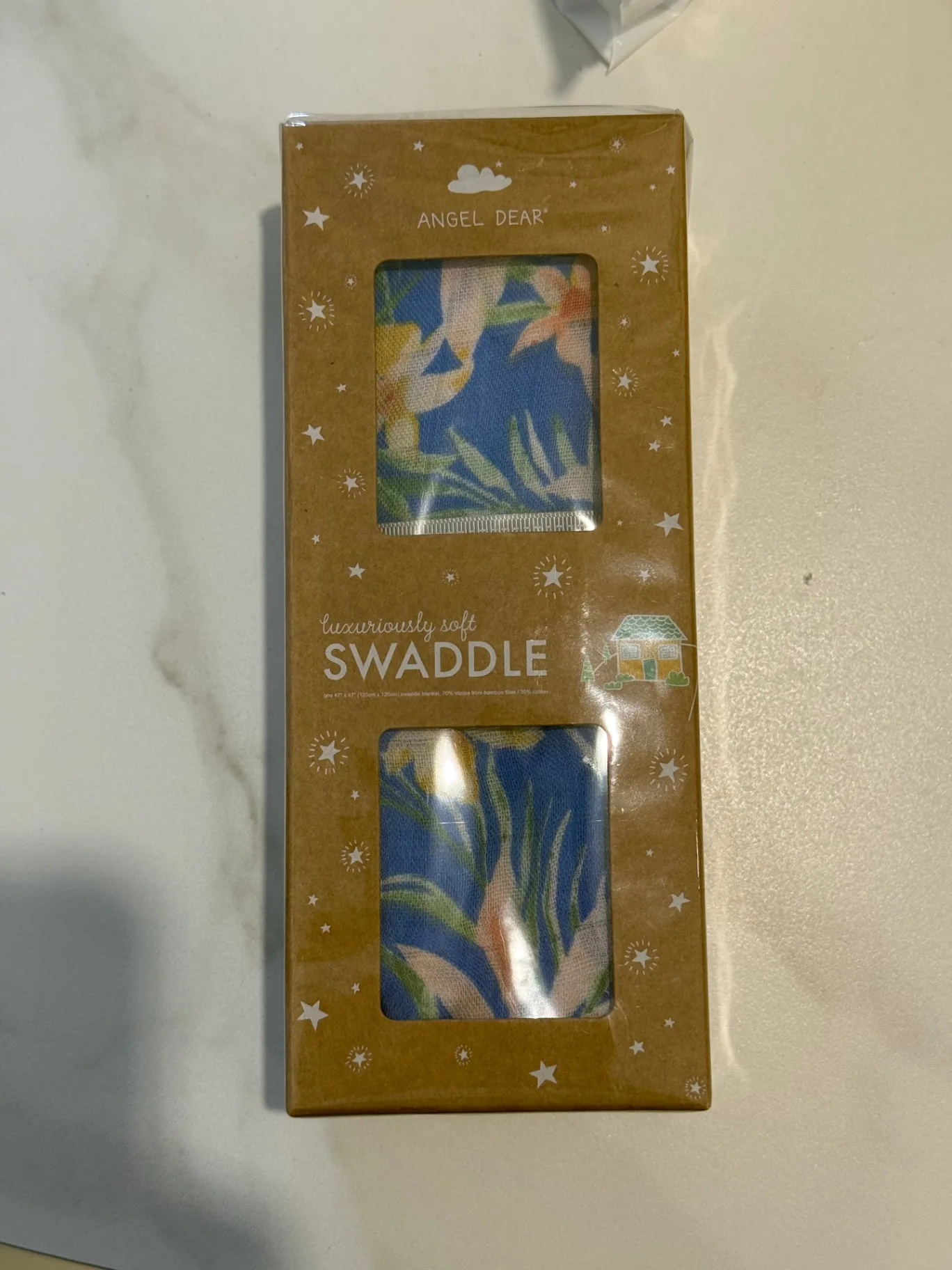 ANGEL DEAR 嬰兒包巾 竹纖維島嶼上的花花
